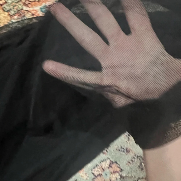 Anthony Original Black Mesh Chiffon Wide Leg Pants - Picture 5 of 6